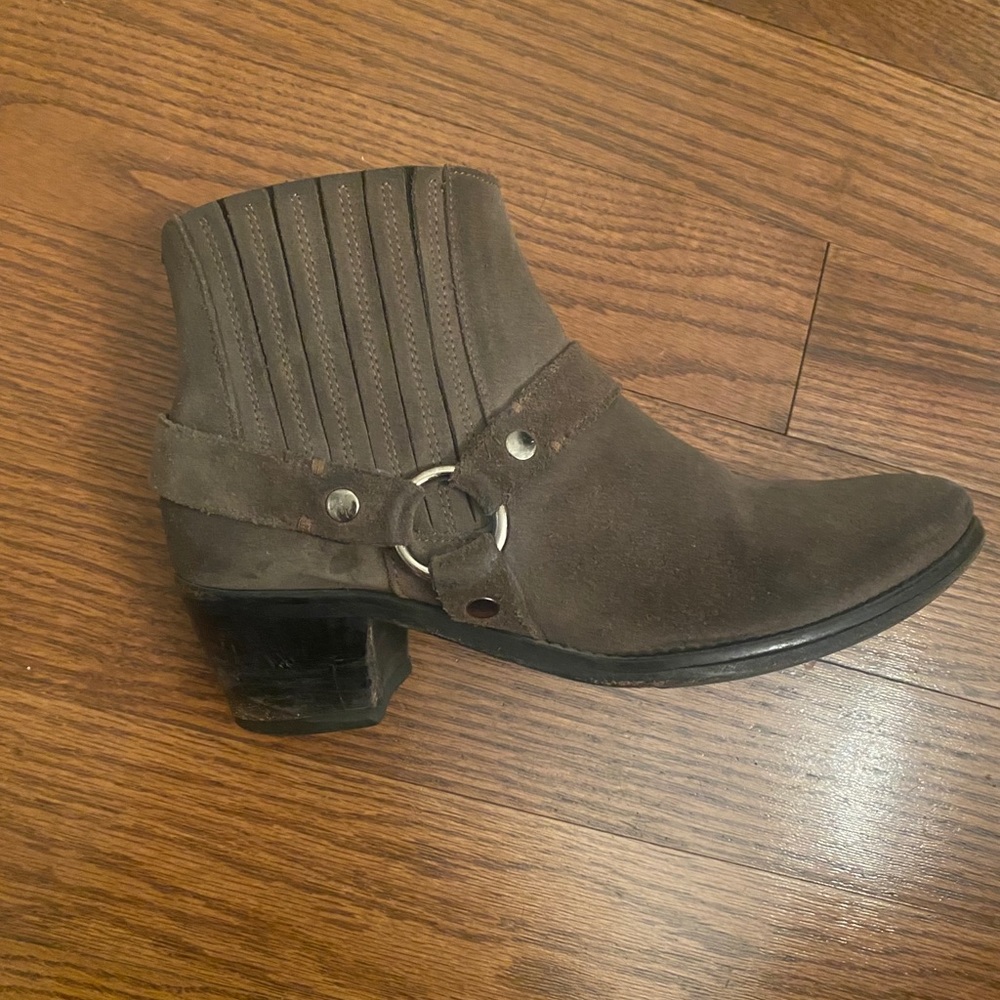 ALLSAINTS GREY SUEDE BOOTIE